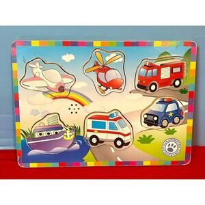 Garanimals Puzzle Sounds Vehicles Cars Trucks Planes Helicopter Fire truck